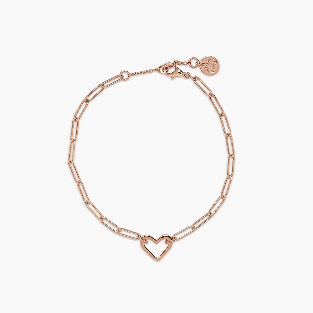 Open Heart Paperclip Chain Bracelet 3