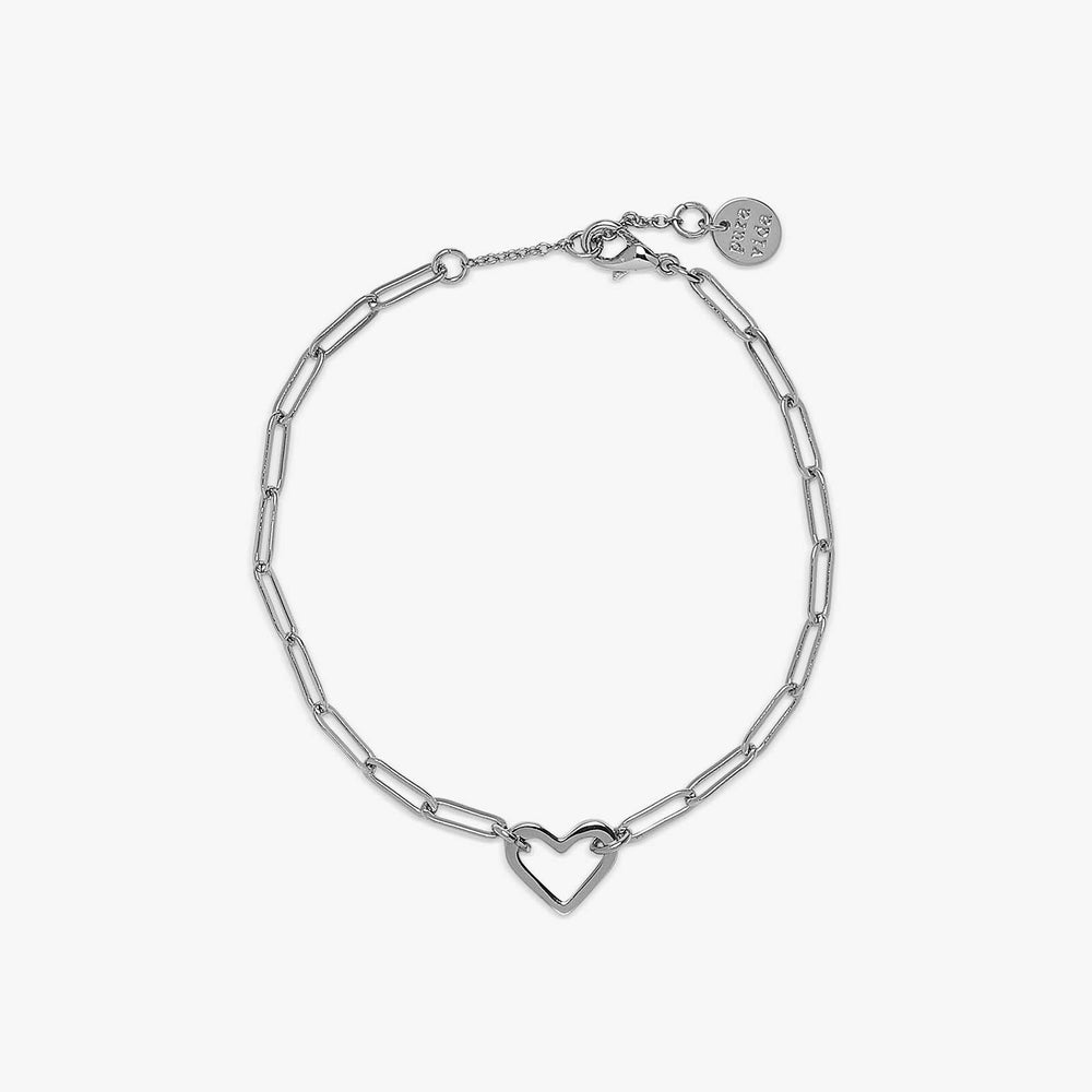 Open Heart Paperclip Chain Bracelet 2