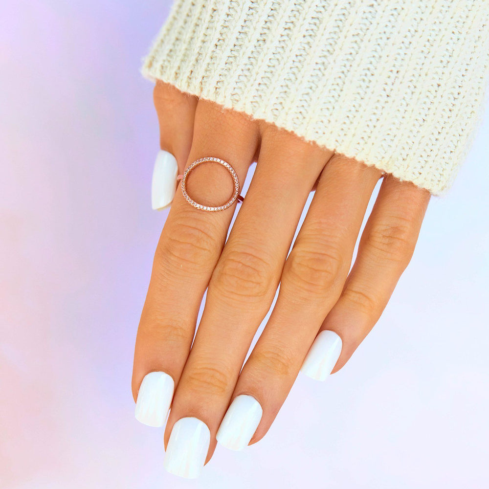 Pave Open Circle Ring 4