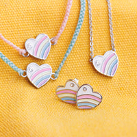 Pastel Vintage Heart Necklace Gallery Thumbnail