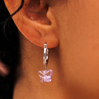 Glass Butterfly Drop Earrings Gallery Thumbnail