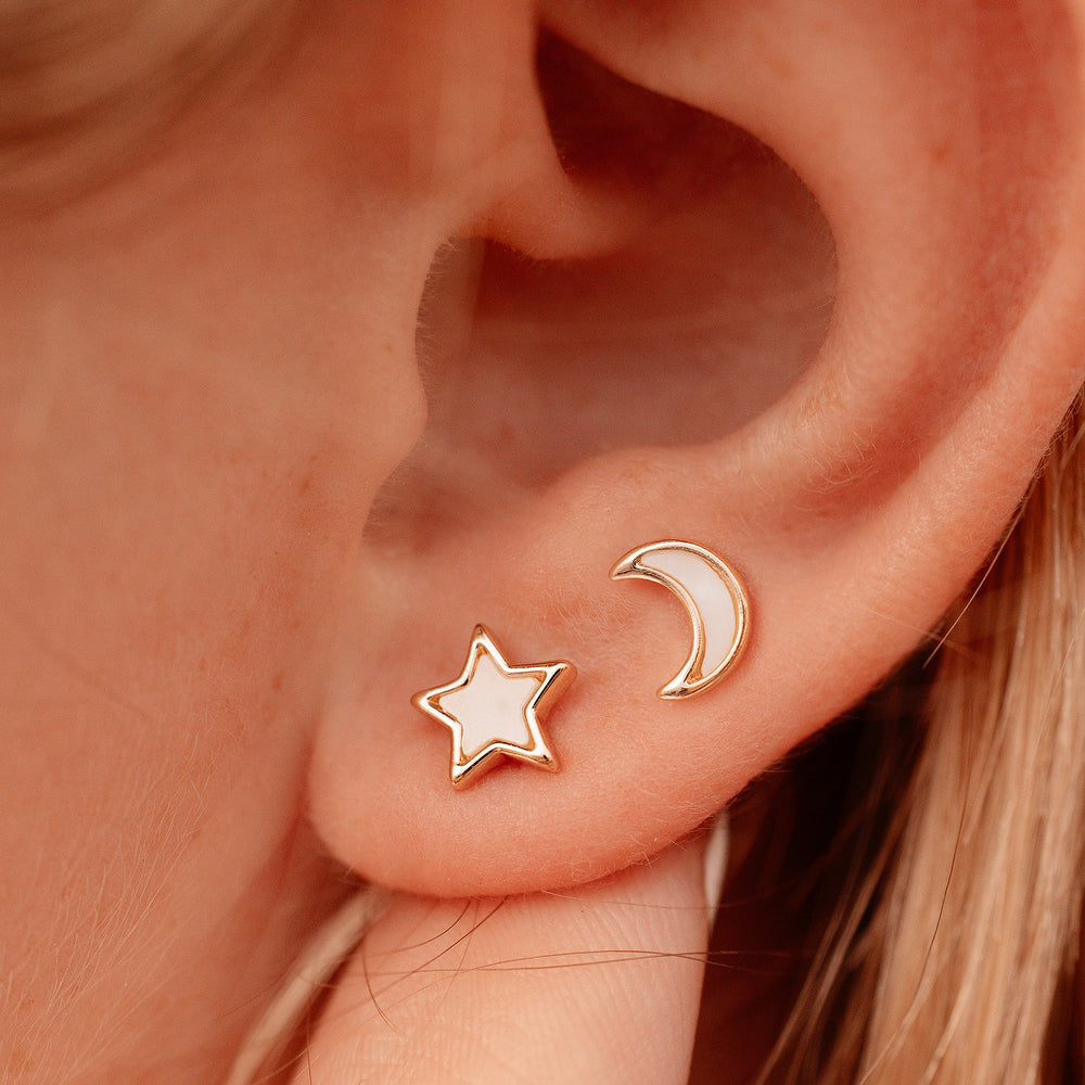 Moon & Star Stud Earrings 3