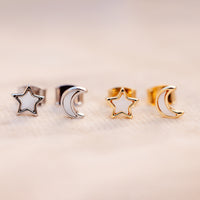 Moon & Star Stud Earrings Gallery Thumbnail