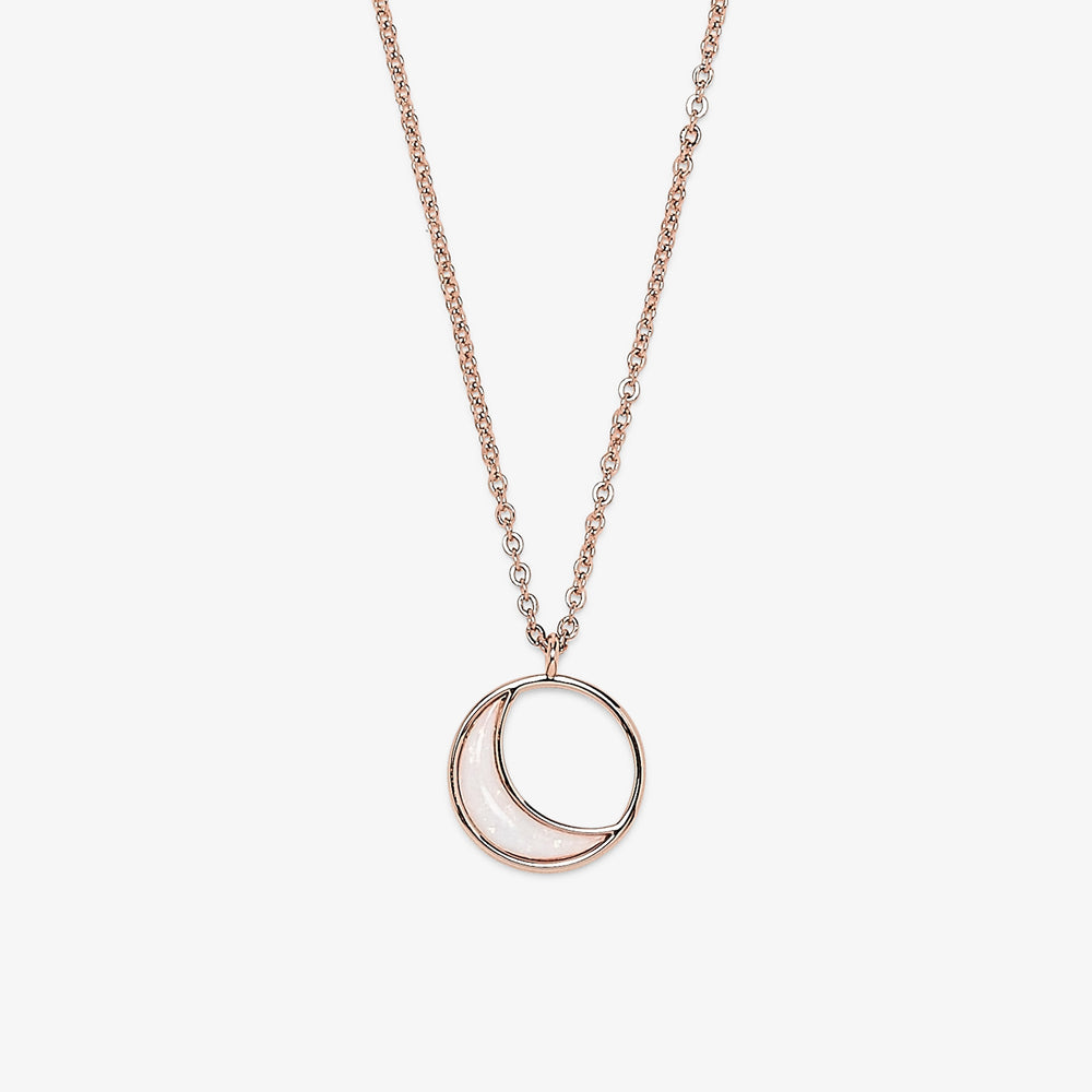 Opal Crescent Charm Necklace 1
