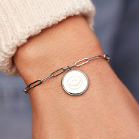 Engravable Coin Paperclip Chain Bracelet Gallery Thumbnail