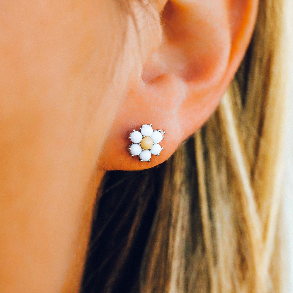 Gemstone Daisy Earrings 2