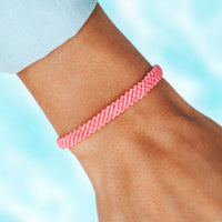 Pink Half Flat Woven Bracelet Gallery Thumbnail